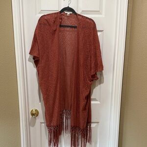 American Eagle Outfitters Terracotta Fringe Kimono